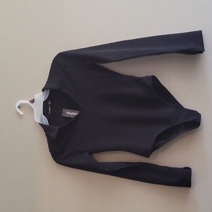Collared Split Sleeve Crepe Bodysuit